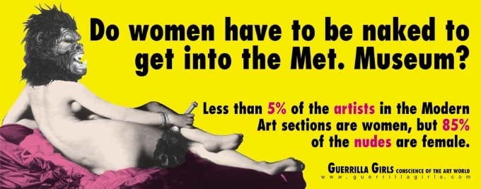 Guerrilla Girls, Do Women Have to Be Naked Update (2005) from the series, “Guerrilla Girls Talk Back: Portfolio 2." Photo: Courtesy of the National Museum of Women in the Arts, © Guerrilla Girls.