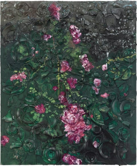 Julian Schnabel Rose Painting (Near Van Gogh’s Grave) V (2015) Photo: Vito Schnabel Gallery