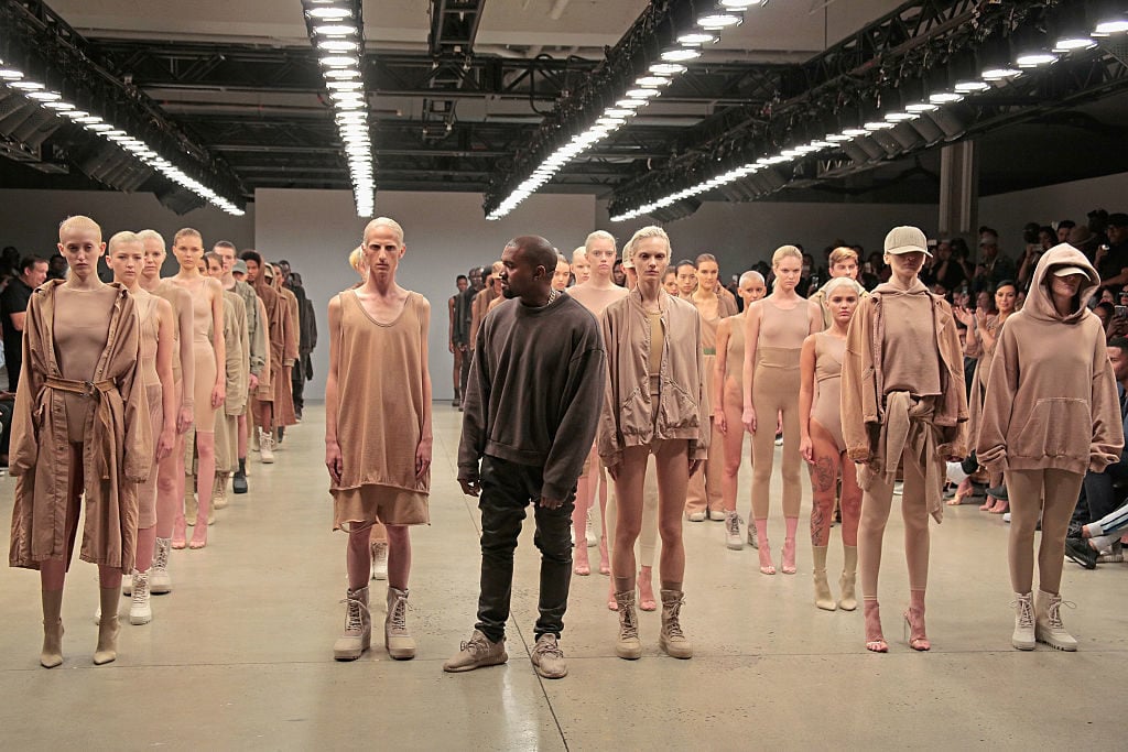 Kanye West at the presentation of season two of his Yeezy clothing line, which was conceived by Beecroft. Photo: Randy Brooke/Getty Images for Kanye West Yeezy
