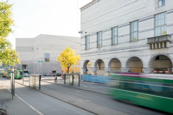 The newly-renovated Kunstmuseum Basel (right) with the adjacent new building (left). Photo: Julian Salinas, courtesy Kunstmuseum Basel