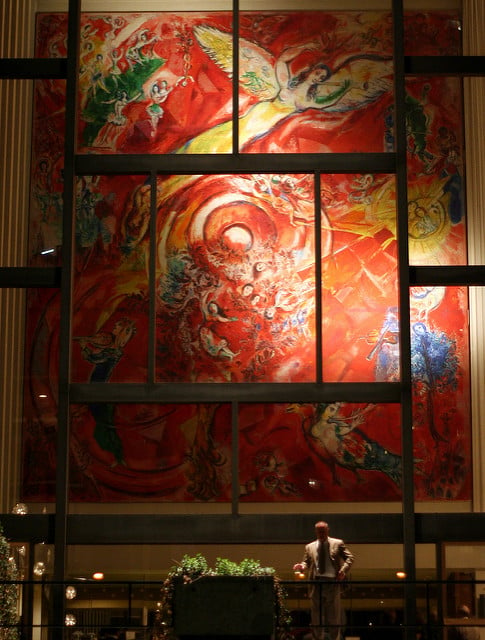The Metropolitan Opera House's Marc Chagall mural, <em>The Triumph of Music</em>.<br>Photo: Niall Kennedy, Flickr creative commons. 