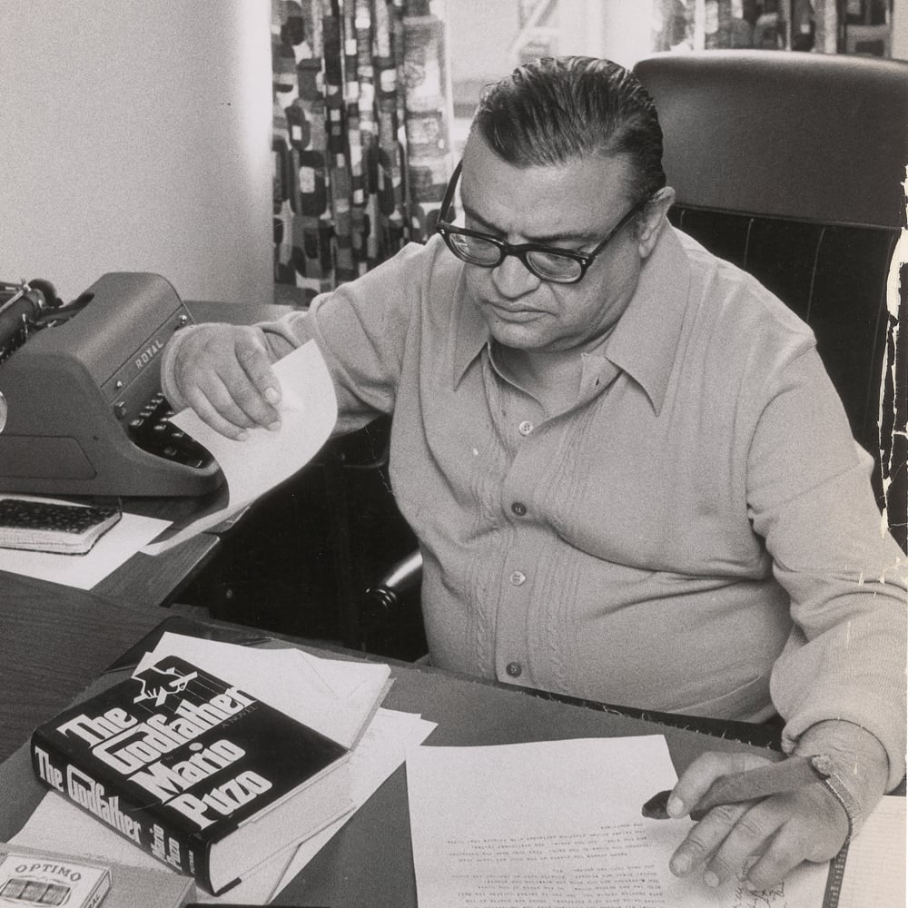 A photo of Mario Puzo, author of The Godfather, from his archive. Photo: courtesy RR Auction.