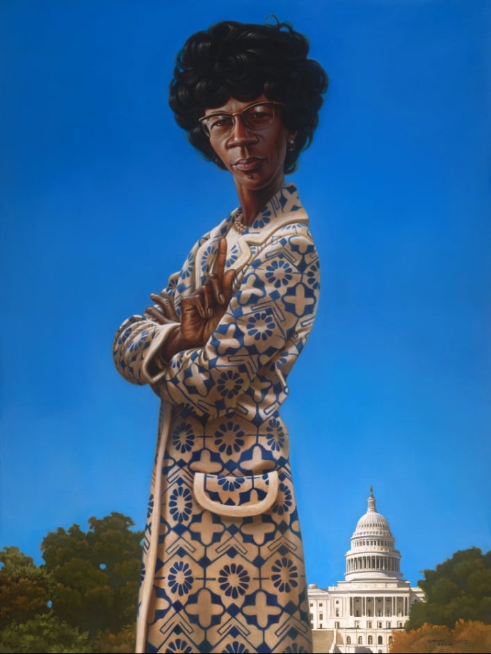 Kadir Nelson, <Shirley Anita Chisholm (2009), Congress's official portrait of the first African-American woman to serve in Congress. Collection of the US House of Representatives.