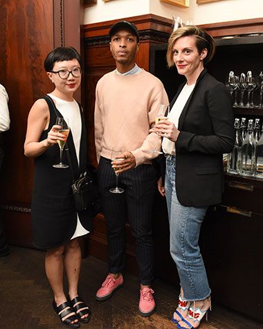 Jia Jia Fei, Antwaun Sargent, and Georgia Wright Zach at the Collective Design Dinner at the New York EDITION hotel. <br>Photo: Zach Hilty/BFA.