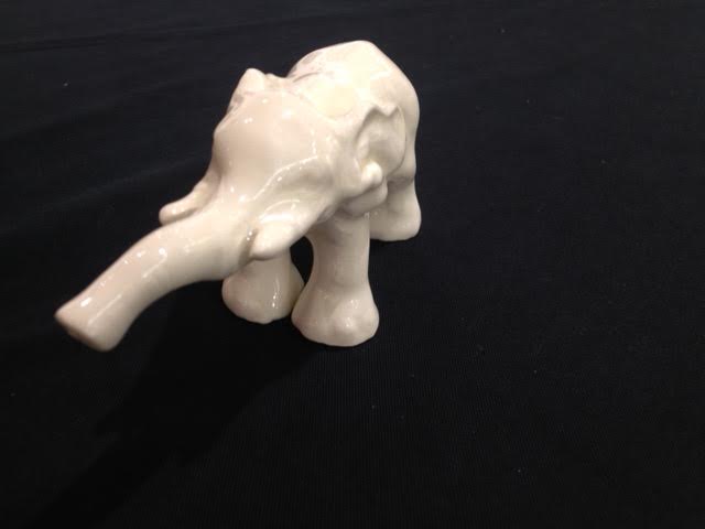 Steve Gayler, ceramic elephant sculpture. <br>Photo: Sarah Cascone. 