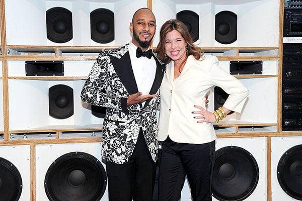 Swizz Beatz and Anne Pasternak at the 2016 Brooklyn Museum Artist Ball. <br>Photo: Liam McMullan, © Patrick McMullan.