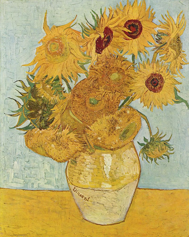 Vincent van Gogh, Sunflowers (1889). This is the third version of the composition. Photo: courtesy the Neue Pinakothek, Munich.