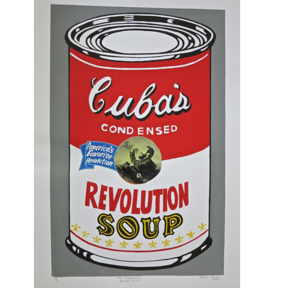 Alfredo Manzo Cedeño, The Cuba’s Soup, Homage Warhol, Revolution (2003). Courtesy of MLA Gallery.