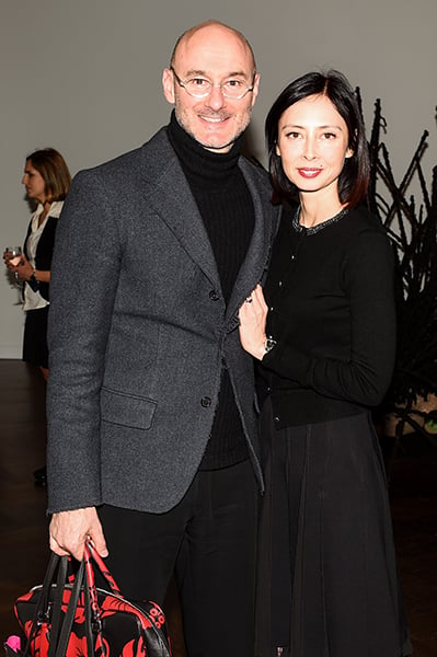 Benjamin Genocchio and Melissa Chiu at the opening of “David Hammons: Five Decades” at New Yorks Mnuchin Gallery. <br>Photo: Neil Rasmus, BFA.
