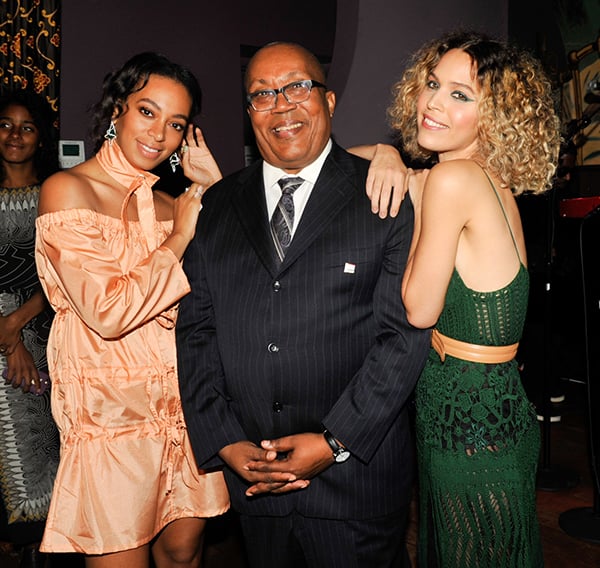 Solange Knowles, Neil Barclay, and Cleo Wade at the New Yorker for New Orleans benefit thrown by the Contemporary Arts Center, New Orleans. Photo: Leandro Justen, courtesy BFA.
