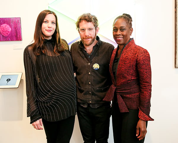 Liv Tyler, Dustin Yellin, and Chirlane McCray at the Pioneer Works Village Fete. Courtesy of photographer Angela Pham and BFA.