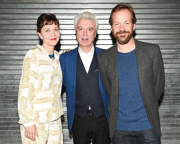 Maggie Gynllenhaal, David Bryne, and Peter Sarsgaard at the Pioneer Works Village Fete. Courtesy of photographer Neil Rasmus and BFA.