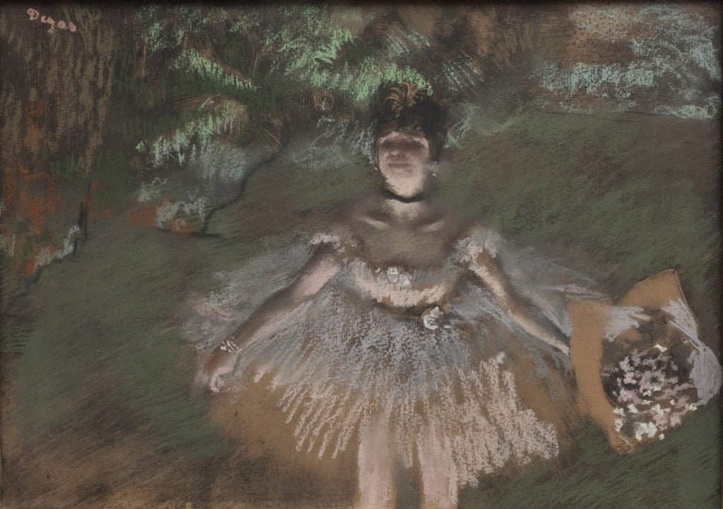 Edgar Degas, Dancer Onstage with a Bouquet (1876).Photo: Courtesy of the Museum of Modern Art.
