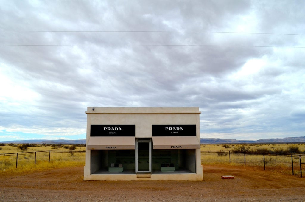 Elmgreen and Dragset, Prada boutique in Texan desert.Photo: Courtesy of Veronique DUPONT/AFP/Getty Images.