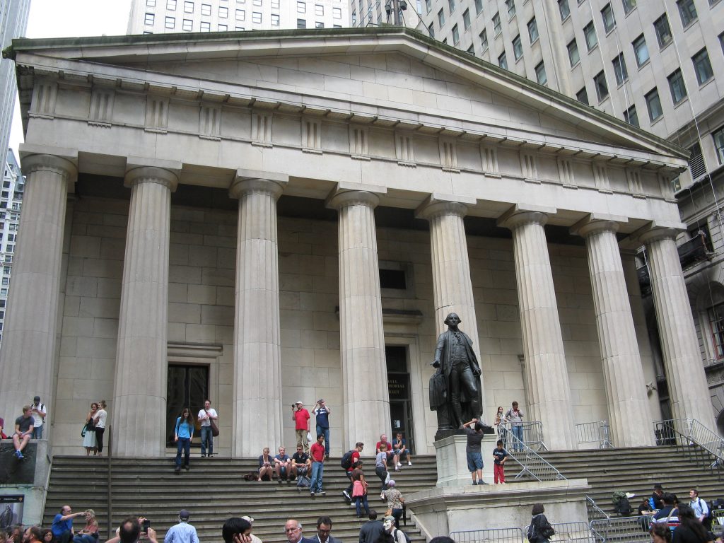 Federal Hall in Manhattan in 2012. Photo by Yair Haklai, Creative Commons Attribution-Share Alike 4.0 International license.