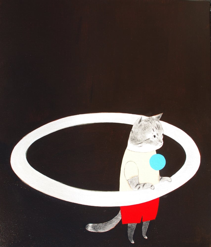 Katsunori Miyagi, <em>Gravity Cat</em>.<br>Photo: Courtesy of Cat Art Show LA.