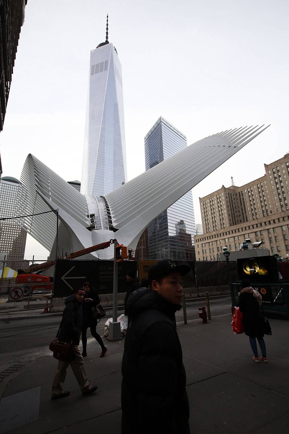 NEW YORK, NY - MARCH 03: The part of the new partially opened World Trade Center Transportation Hub known as the Oculus sits under the One World Trade building on March 3, 2016 in New York City. After nearly 12 years of construction, the structure, designed by Spanish architect Santiago Calatrava, ended up costing $4 billion in public money. The hub offers connections to the PATH train connecting New York City and New Jersey. Photo by Spencer Platt/Getty Images.