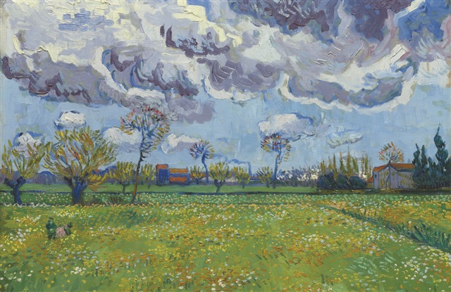 Vincent van Gogh, <em>Paysage sous un ciel mouvemente</em> (1890).<br />Photo: Courtesy of artnet Price Database.