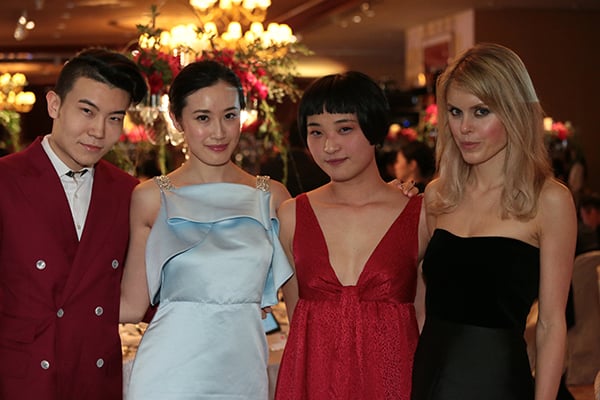 Guest, Jessica Zhang, guest, and Sophie Neuendorf. <br>Photo: courtesy the Asia Society. 