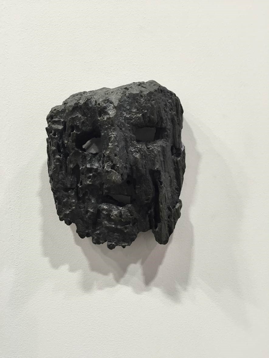 Sherrie Levine at Simon Lee at Main Fair Tree Bark Mask, 2010.Photo: Courtesy of Kenny Schachter.