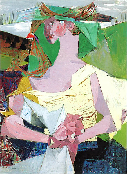 Louis Le Brocquy, <em>Travelling woman with newspaper</em> (1947-1948), sold at Sotheby's London, May 18, 2000 for 1,158,500 GBP (Premium) ( ($1,738,706)