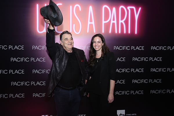 Larry Bell and Lesley Silverman from UTA at the party celebrating the opening of Larry Bell's Pacific Red" at the Continental, L4, Pacific Place, Hong Kong. <br>Photo: courtesy of Swire Properties.