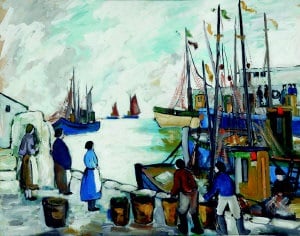 Markey Robinson, <em>The harbor at Ardglass, Co. Down</em>, sold at de Veres Arts Auctions, June 12, 2007 for 54,000 EUR Hammer ($71,949)