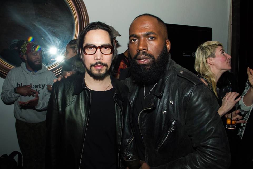 Michael Chuapoco and Derrick Adams at the after party for Rashaad Newsome's opening at the Studio Museum Harlem. <br>Photo: Kolin Mendez.