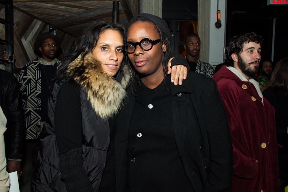 Racquel Chevremont and Mickalene Thomas at the after party for Rashaad Newsome's opening at the Studio Museum Harlem. <br>Photo: Kolin Mendez.