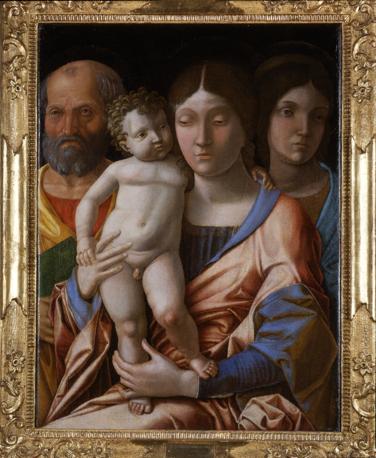 Andrea Mantegna, <em>sacra famiglia con una santa</em>. <br>Photo: courtesy Museo di Castelvecchio, Comune di Verona.