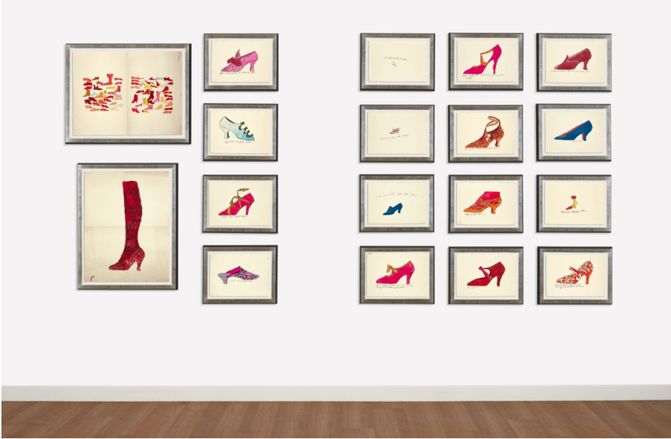 Andy Warhol shoe illustrations. Photo: Sotheby's.