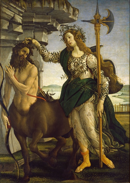 Sandro Botticelli Pallas and the Centaur (1482) Photo: Scala, Florence - courtesy of the Ministero Beni e Att. Cultura