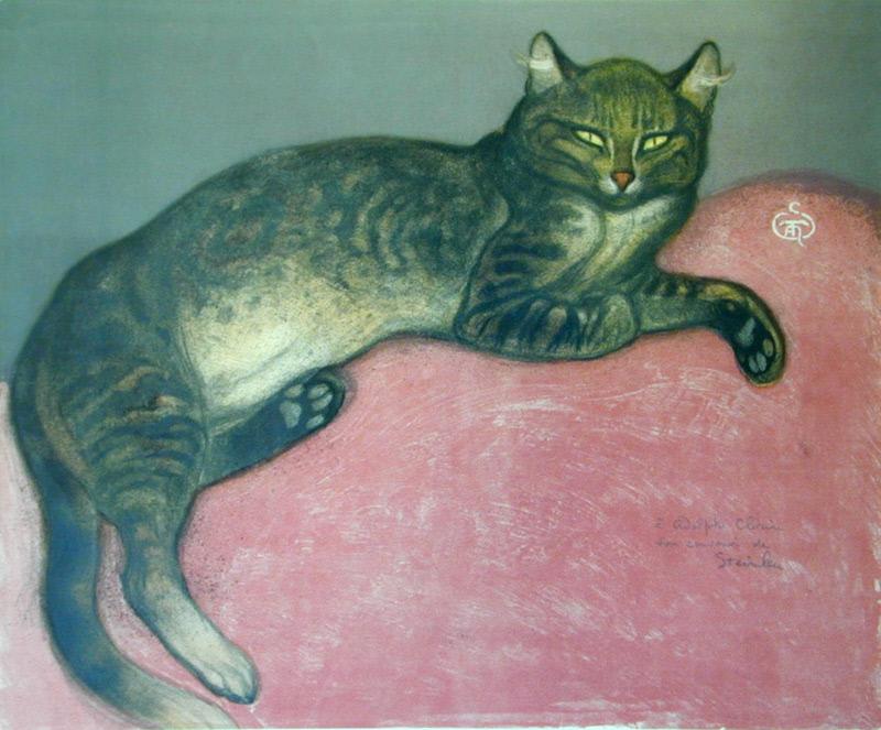 Theophile Alexandre Steinlen, The Cat in WInter (1909). Photo: Courtesy Worcest er
