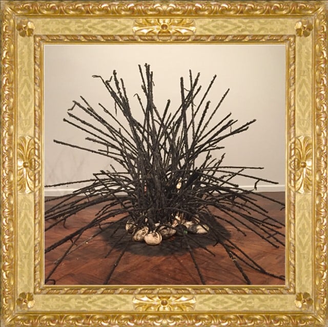 A sculpture by David Hammons, enhanced with the eWilner app.