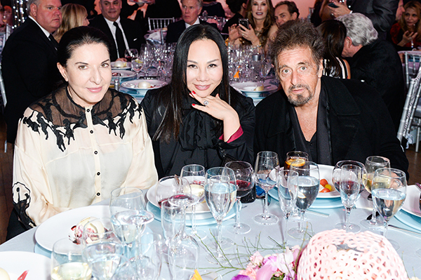 Marina Abramovic, Eva Chow, and Al Pacino at the New York Academy of Art's Tribeca Ball. <br>Photo: BFA.