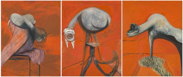 <i>Three Studies for Figures at the Base of a Crucifixion, </i> Francis Bacon, 1944 <br>Photo: Tate Liverpool 