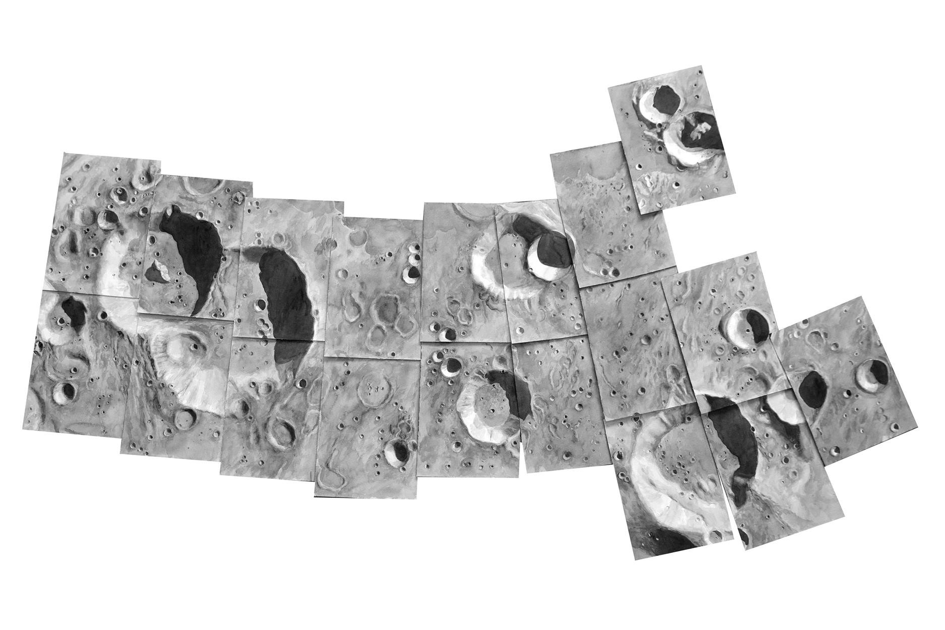 Thomas Broadbent, Lunar Mosaic (Challenger Craters).Photo: courtesy Front Room Gallery.