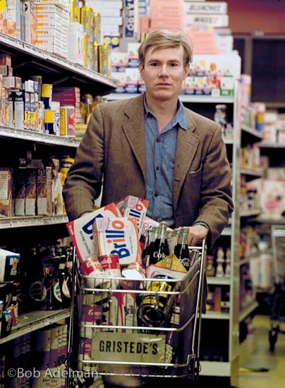 Bob Adelman, <em>Andy Warhol in Gristede's supermarket near 47th street Factory, NYC 1965</em>. <br>Photo: Bob Adelman.