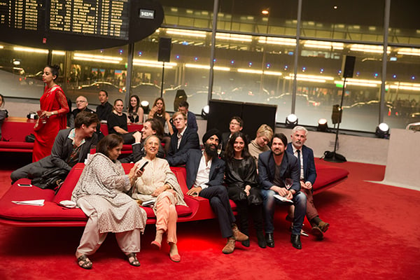 Roppa Awal, Darshan Ahluwalia, Waris Ahluwalia at BEYOND BORDERS Storefront for Art and Architecture 2016: Spring Benefit at the TWA Flight Center ­ JFK 2001419 Roppa Awal, Darshan Ahluwalia, and Waris Ahluwalia at Beyond Borders. Courtesy of BFA.