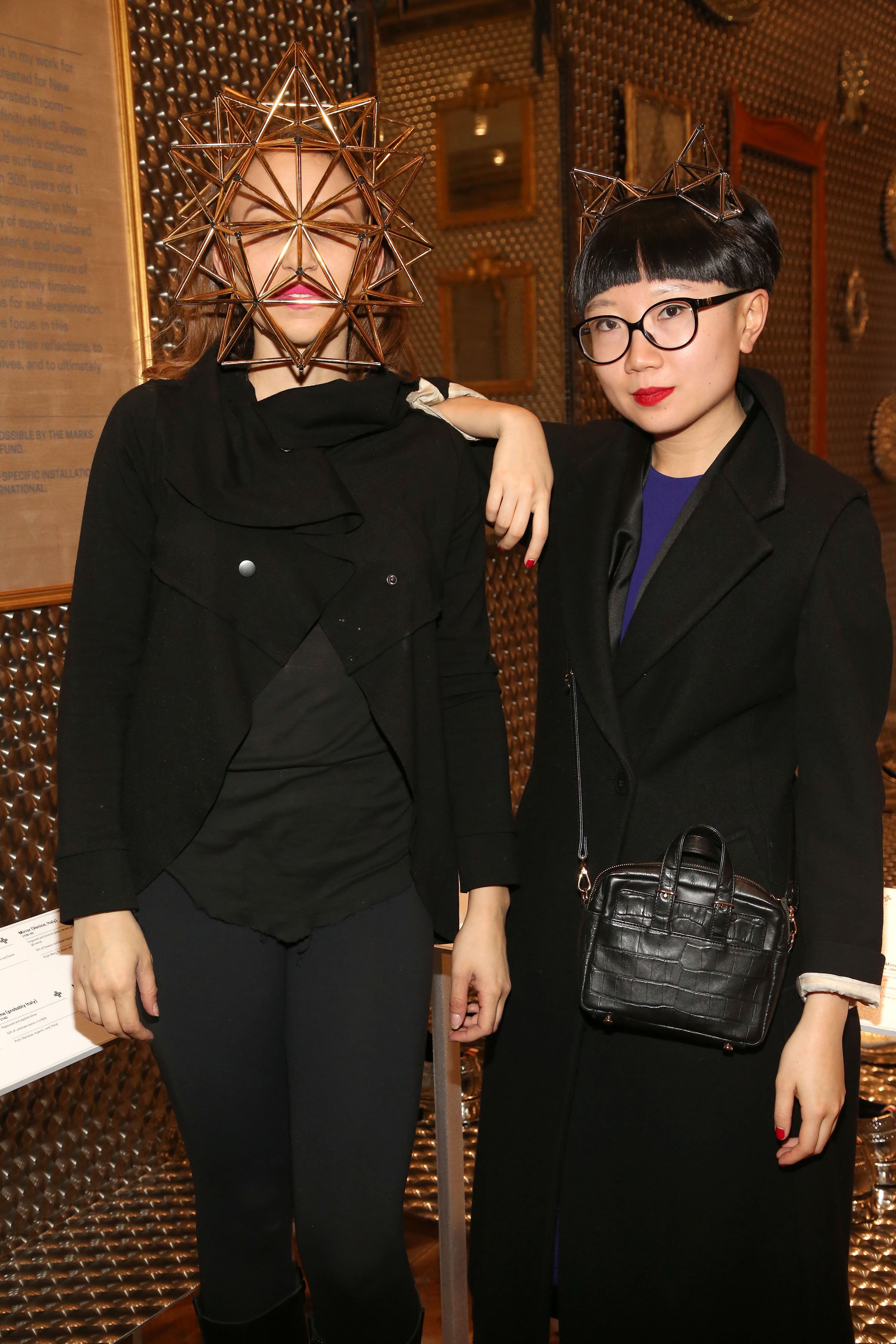 Jia Jia Fei and friend at Private Reception with Thom Browne== Cooper Hewitt Smithsonian Design Museum on March 17, 2016. Photo: Courtesy of Sylvain Gaboury/PMC. ©Patrick McMullan.