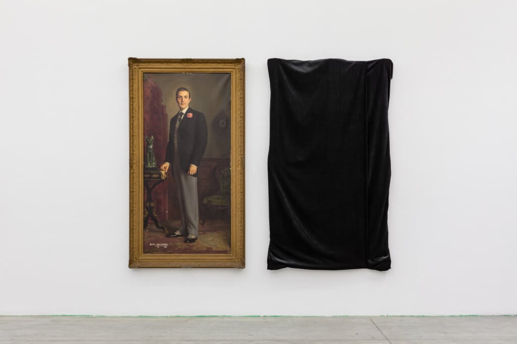 Left: Henrique Medina, <em>Portrait of Hurd Hatfield as Dorian Gray</em>, (1945). Private collection.<br>Right: Cindy Sherman, <em>The Evil Twin</em> (2016).<br>Photo: Courtesy of Swiss Institute.