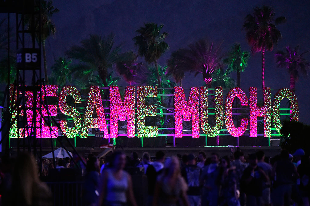 INDIO, CA - APRIL 16: Art installaton piece Besame Mucho by R&R Studios of Argentina as seen during day 2 of the 2016 Coachella Valley Music & Arts Festival Weekend 1 at the Empire Polo Club on April 16, 2016 in Indio, California. (Photo by Frazer Harrison/Getty Images for Coachella)