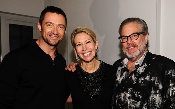 DALLAS - FEBRUARY 04: (L-R) Actor Hugh Jackman, Cindy Rachofsky and Howard Rachofsky attend the Super Bowl 2011 Audi Celebration at the Audi Forum Dallas on February 4, 2011 in Dallas, Texas. (Photo by Michael Buckner/Getty Images for Audi)
