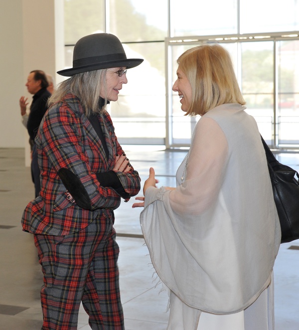 "LOS ANGELES, CA - APRIL 16: Diane Keaton (L) and LACMA Curator Wendy Kaplan attend LACMA 2016 Collectors Committee Breakfast and Curator Presentations on April 16, 2016 in Los Angeles, California. (Photo by Donato Sardella/Getty Images for LACMA)"