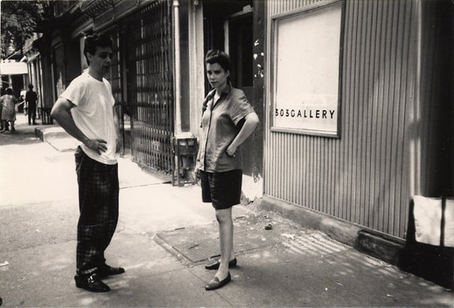 Lisa Spellman and Colin de Land in front of 303 Gallery, East Sixth Street, New York, 1986. Photo: Courtesy 303 Gallery, New York.