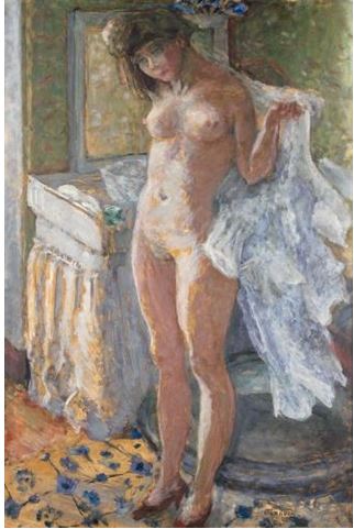 Pierre Bonnard, Dans le cabinet de toilette or Jeune fille s'essuyant(1907). Image: Courtesy of Sotheby's.