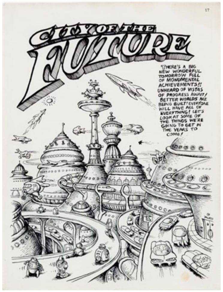 R. Crumb Robert Crumb Zap Comix #0 Complete 5-Page Story "City of the Future" Original Art (five items) (1968). Photo: Heritage Auctions.