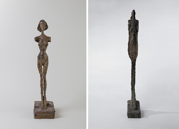 <i>Annette debout</i>, 1954, Bronze and <i>Femme de Venise VIII </i>, 1956, Bronze Photo: © Alberto Giacometti Estate /Licensed in the UK by ACS and DACS, 2016