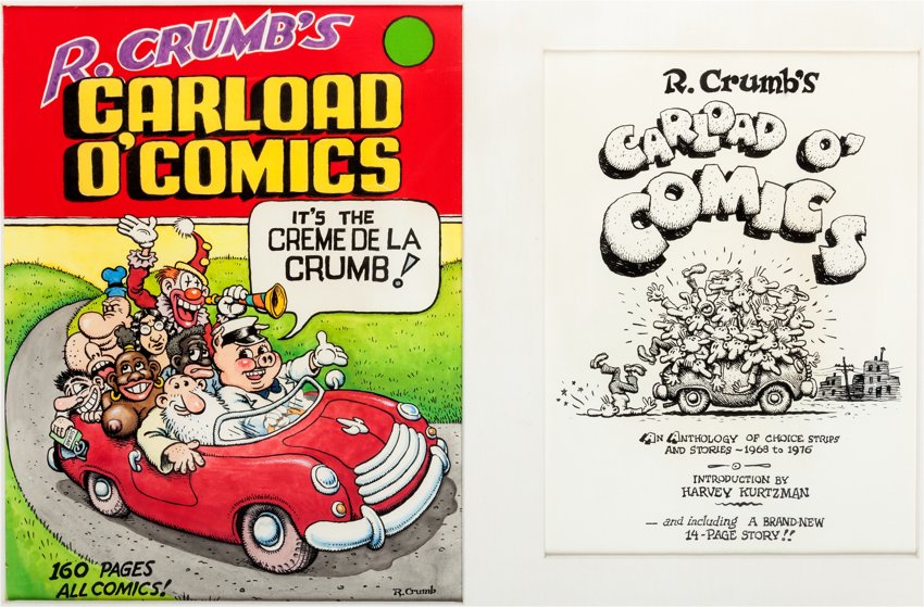 R. Crumb Carload O' Comics Cover and Title Page (1976). Photo: courtesy of Heritage Auctions.