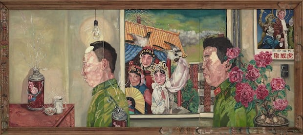 Liu Wei, The Revolutionary Family Series (triptych), 1994. The painting set an artist price record when it sold for $5 million at the Sotheby’s Modern and Contemporary Asian Art Evening Sale in Hong Kong on April 3. Photo: courtesy Sotheby’s.